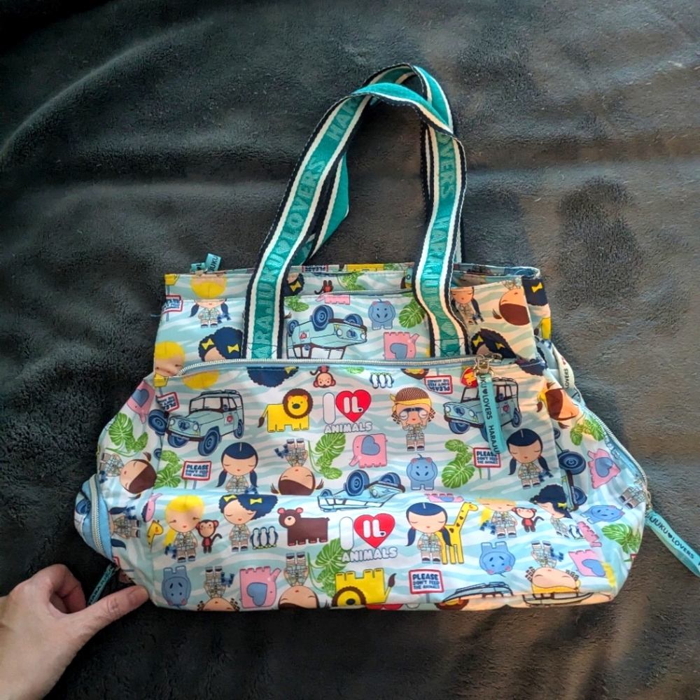 Harajuku Lovers Colorful Character Print Tote Bag
